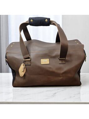 Origaudio Leather-Look Duffel Bag – Weekender/Carry-On with Shoulder Strap | NWT